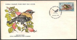 Guernsey - FDC - Annullo Magnanina, Cancellation Dartford Warbler, Annullation Fauvette Pitchou - Mechanical Postmarks (Advertisement)