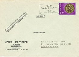 30675. Carta Imprimé LUXEMBOURG 1974. Slogan Année Mondiale Jeunesse Philatelique. Impresos - Lettres & Documents
