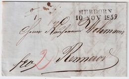 1859, L2 " HERBORN " , #a1443 - Storia Postale