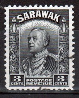 Sarawak 1934 Single Three Cent Black Stamp. - Sarawak (...-1963)