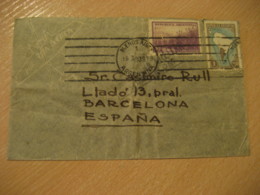 BUENOS AIRES 1939 To Barcelona Spain Censura Militar CENSOR Censored Spanish Civil War Cancel Air Mail Cover ARGENTINA - Briefe U. Dokumente