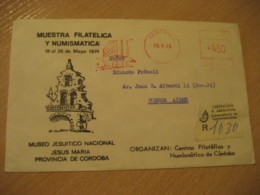 CORDOBA 1975 Museo Jesuitico Jesus Maria Meter Mail Registered Cancel Cover ARGENTINA - Covers & Documents