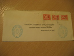 Universidad Ciencias Exactas ... CORDOBA To New York USA Maths Mathematics Oficial 3 Stamp Cancel Cover ARGENTINA - Servizio