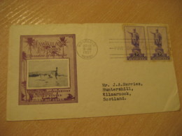 HONOLULU 1937 Hawaiian Islands Paradise Of Pacific HAWAII Fdc Cancel Cover USA - Hawaï