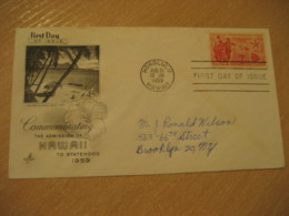 HONOLULU 1959 Admission Statehood Pan American World Airways Photo HAWAII Fdc Cancel Cover USA - Hawai