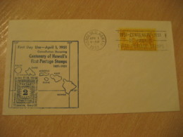 HONOLULU 1951 Centenary Of First Postage Stamps HAWAII Cancel Cover USA - Hawaii