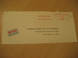HONOLULU 1969 Engineering Service In The Pacific Since 1934 HAWAII Meter Air Mail Label Cancel Cover USA - Hawaii