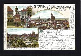 CPA Bas Rhin 67 Strasbourg Gruss Précurseur Circulé Litho - Strasbourg