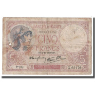 France, 5 Francs, 1939, 1939-11-02, B, KM:83 - 5 F 1917-1940 ''Violet''