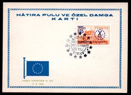 1959 TURKEY 10TH ANNIVERSARY OF THE COUNCIL OF EUROPE MAXIMUM CARD - Maximumkaarten