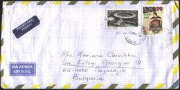 Mailed Cover (letter) With Stamps Maracana Stadium, Musical Instrument Accordone 2007 From Brazil Brasil To Bulgaria - Brieven En Documenten