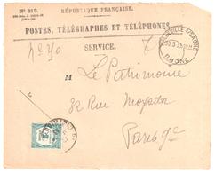 BELLEVILLE/SAONE Rhone Ob 1933 Horoplan Devant Enveloppe 819 Recommandée Valeurs Non Recouvrées Taxe 1F Vert Yv 60 - 1859-1959 Storia Postale