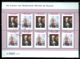 De Canon Van Nederland * PERSOOONLIJKE POSTZEGELS * MICHIEL DE RUYTER * BLOK BLOC BLOCK * POSTFRIS GESTEMPELD (129) - Timbres Personnalisés