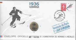 Enveloppes Officielle Monnaie De Paris 1er Jour D'émission Courchevel Sous Blister - Expositions Philatéliques
