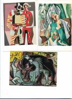 PICASSO LOT 3 CARTES PIERROT ARLRQUIN EINE ISABEAU NON ECRITES - Picasso