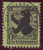 Heimat BE Zweisimmen 1Fr. Fiscalmarke O-Zivilstandsamt - Revenue Stamps