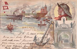 Bremen Einfahrt In Den Freihafen Steamship Dampfler 1901 - Bremerhaven