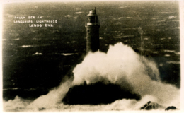 CORNWALL - LANDS END - ROUGH SEA ON LONGSHIPS LIGHTHOUSE RP Co820 - Land's End