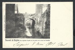 Delcampe - +++ CPA - Souvenir De SOIGNIES - Les Anciens Fossés Et Le Pont De La Rue Du Paschis - Nels Série 68 N° 3  // - Soignies