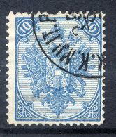 BOSNIA & HERZEGOVINA 1879 Arms 10 H. Pale Blue Perforated 13  Used.  Michel 5 Ib D, SG 33 - Bosnie-Herzegovine