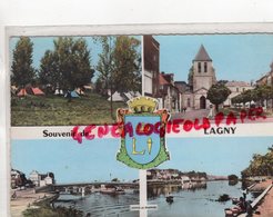 77 - LAGNY SUR MARNE-  SOUVENIR 1966 - CAMPING- EGLISE-PONT - Lagny Sur Marne