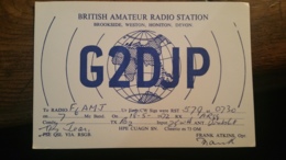 Carte QSL - British Amateur Radio Station - Brookside, Weston, Honiton, Devon - G2DJP - Radio Amatoriale