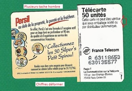 VARIÉTÉS FRANCE TÉLÉCARTE 03 / 1996  PERSIL PLUS BLANC   F632 VI 970 PUCE SO3  50 UNITÉ UTILISÉE - Errors And Oddities