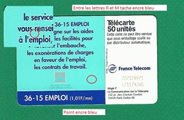 VARIÉTÉS FRANCE TÉLÉCARTE 12 / 1996 F651  970 .JD  PUCE SO3   3615 EMPLOI  50 UNITÉ UTILISÉE - Variétés