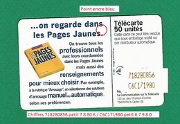 VARIÉTÉS FRANCE TÉLÉCARTE 11 / 1996 F708 980 PUCE SC7 PAGES JAUNES  50 UNITÉ UTILISÉE - Variétés