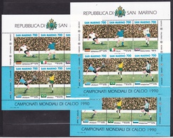 1990 San Marino Saint Marin MONDIALI Di CALCIO ITALIA 90 WORLDCUP 3 Foglietti BF 44 MNH** 3 Souv. Sheets - 1990 – Italie