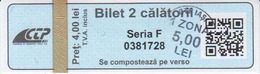 Romania Iasi 2 Trips Transportation Ticket For Bus And Tramway, Used - Europe