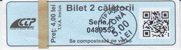 Romania Iasi 2 Trips Transportation Ticket For Bus And Tramway, Used - Europa