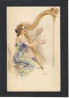 CPA Usabal Femme Girl Women Non Circulé érotisme Glamour Fantaisie Harpe - Usabal