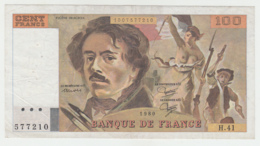 France 100 Francs 1980 VF Pick 154b 154 B - 100 F 1978-1995 ''Delacroix''