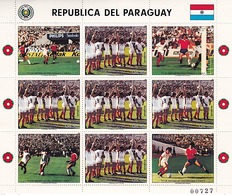 PARAGUAY Coupe Du Monde Football MEXICO 86, Feuillet 9 Valeurs ** MNH PARAGUAY CLASIFICADO PARA MEXICO '86 - 1986 – Messico