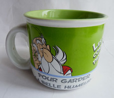 MUG TASSE BOL EN FAIENCE VERT PARC ASTERIX 2006 PANORAMIX ET IDEFIX - El Arte De La Mesa