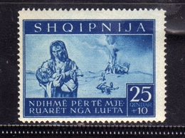 ALBANIA OCCUPAZIONE TEDESCA GERMAN OCCUPATION 1944 PRO SINISTRATI 25Q+10Q MNH - Duitse Bez.: Albanië