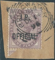 Gran Bretagna ,England ,INLAND ,1896 - 1Peny ,Overprinted I.R - OFFICIAL, Used - Service