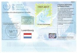 Luxembourg Luxemburg 2018 Reply Coupon Reponse 110 Ans D'échanges Hologram Type T37 IRC IAS - Hologrammes