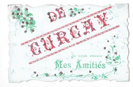 CURCAY (86) Carte Fantaisie Mes Amitiés Paillettes - Sonstige & Ohne Zuordnung