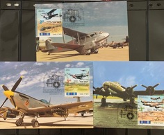 ISRAEL 1998 SET OF3 FIRST DAY OF ISSUE WITH TABS ON POST CARDS AIR FORCE AIRPLANES MAXIMUM CARDS 20012-1 - Oblitérés (avec Tabs)