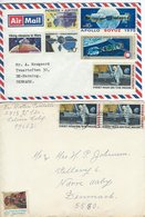 Space Stamps - 2 Covers Sent To Denmark.   United States.  # 192 # - Amérique Du Nord