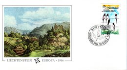 LIECHTENSTEIN  FDC, Swallos  /  Lettre De Première Jour, Hirondelles, 1986 - Schwalben