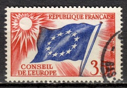 F EU+ Europarat 1958 Mi 5 Fahne - Afgestempeld