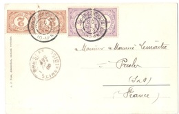 AMSTERDAM CENTR STATION 20 Ct 1905 Naar France 2 Cents X 2    1/2 Cent X 2 - Storia Postale