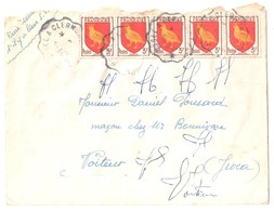 USSEL à CLERMONT Ob Courrier Convoyeur Ndulé 6 2 1956 Lettre 3 F Aunis Yv 1004 - Storia Postale