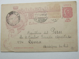 1901 , Bilheto Postal A PERU - Africa Portoghese