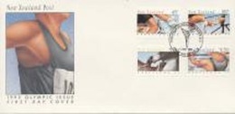 New Zeland 1992, Olympic Games In Barcellona, Cyclism, Archery, Rowing, 4val In FDC - FDC