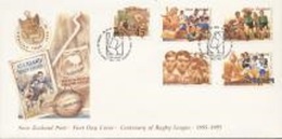 New Zeland 1995, Rugby, 5val In FDC - FDC