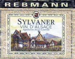 Lot De 2 étiquettes De Vin D'Alsace  Sylvaner Rebmann  Et Riesling Cuvée Exceptionnelle - Colecciones & Series
